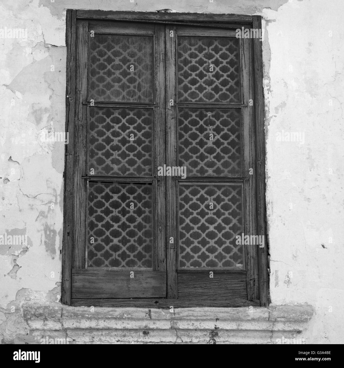 Old Blue Window in Gallipoli Stock Photo