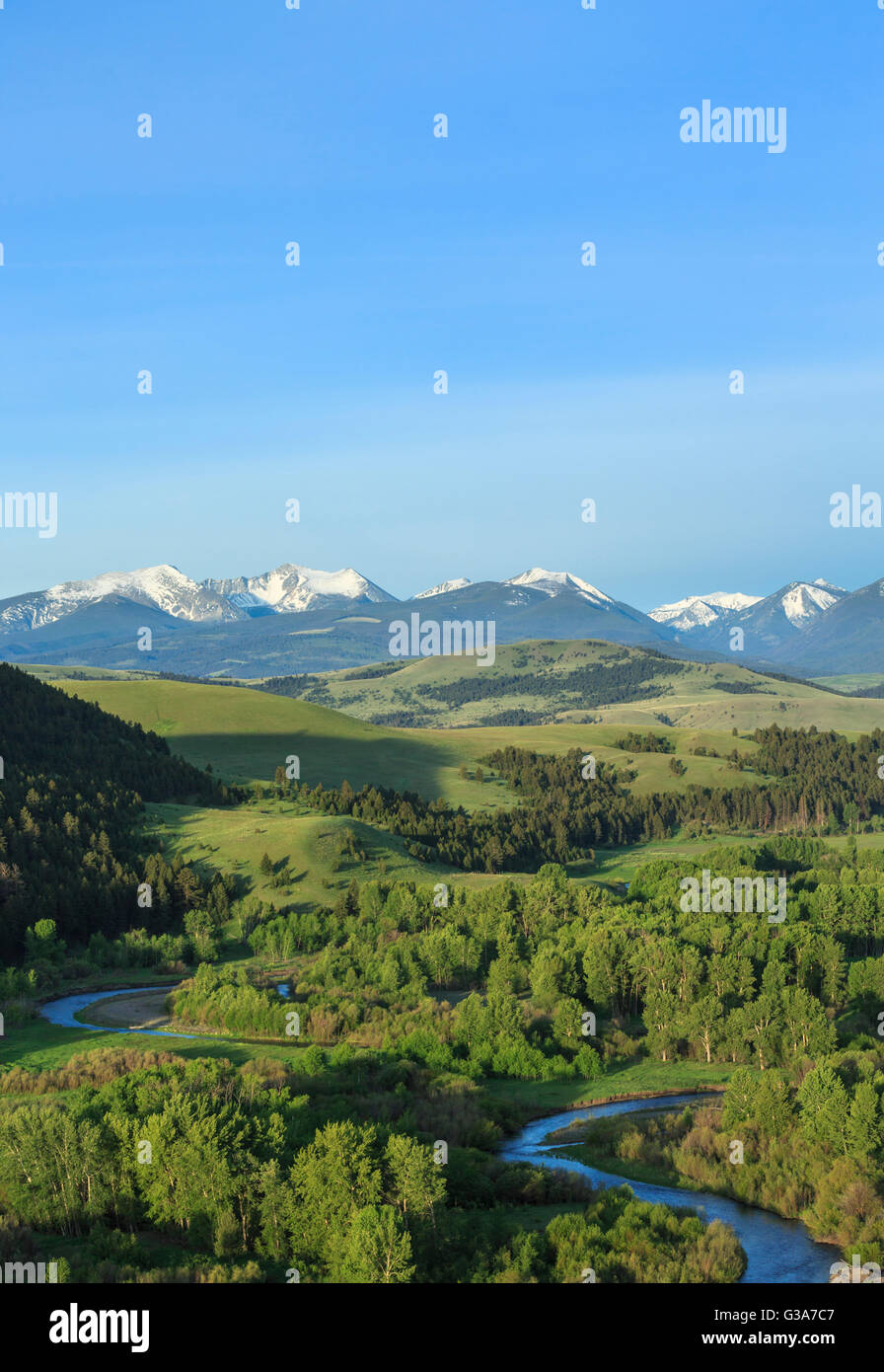 flint creek range above the little blackfoot river valley near garrison