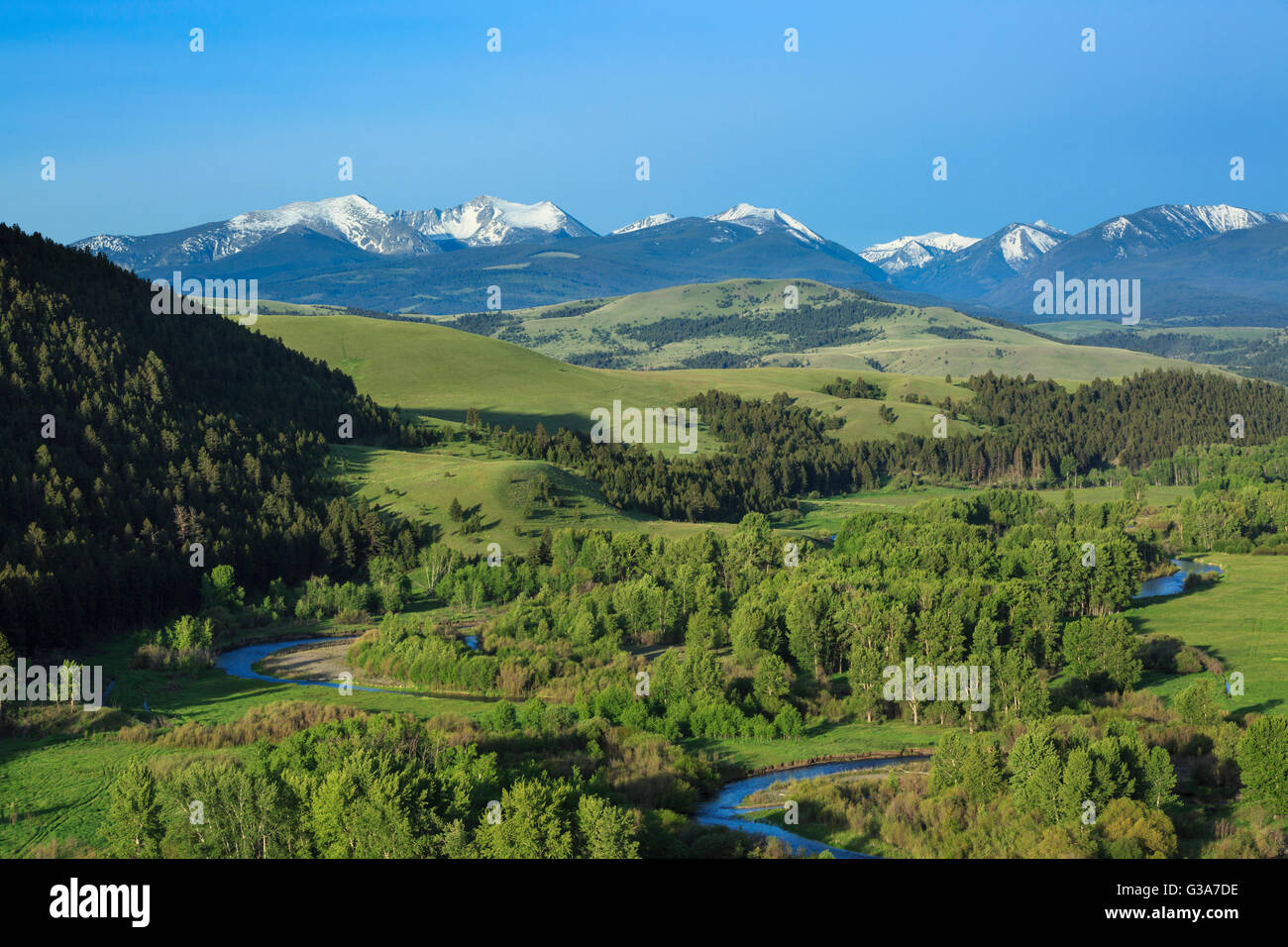 flint creek range above the little blackfoot river valley near garrison
