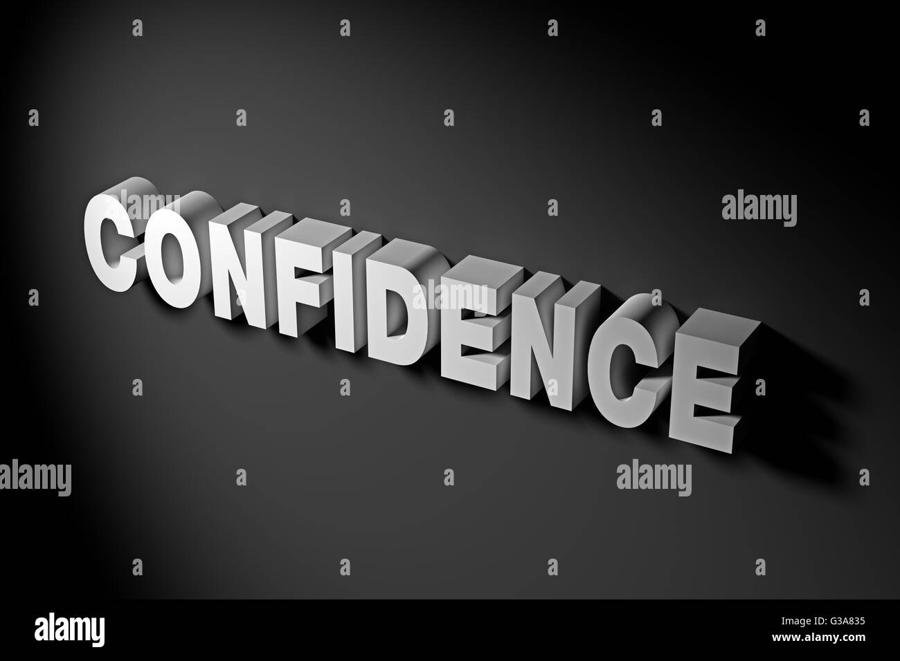 Confidence concept illustrated by 3D rendered texts Stock Photo - Alamy