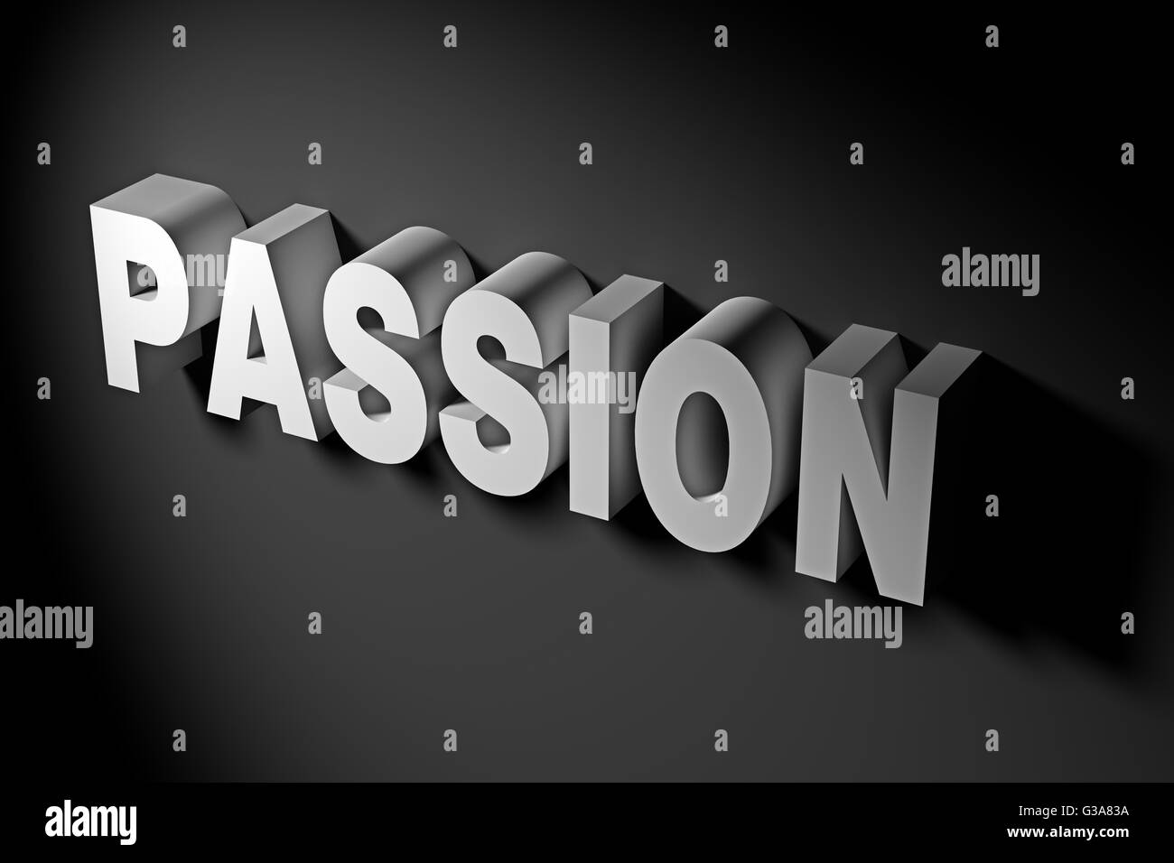 Passion concept illustrated by 3D rendered texts Stock Photo - Alamy
