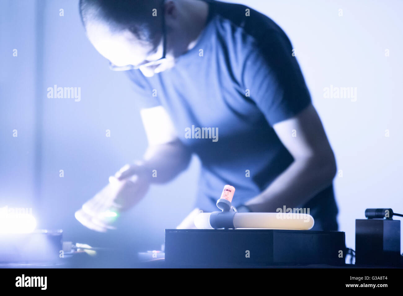 View of Experimental sound artist Stock Photo - Alamy