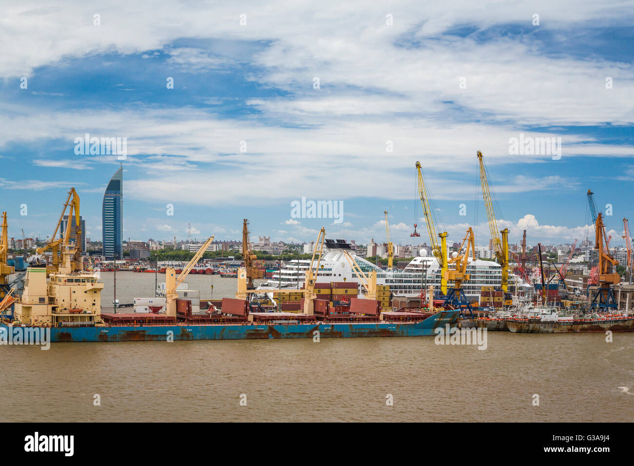 The port in Montevideo, Uruguay, South America. Stock Photo