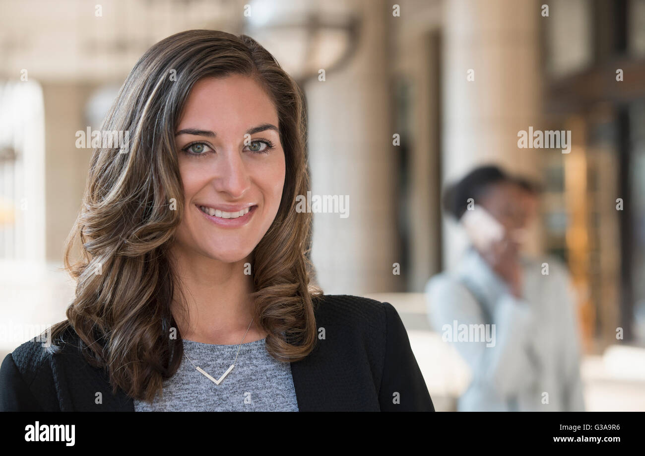 Portrait confident corporate businesswoman Stock Photo