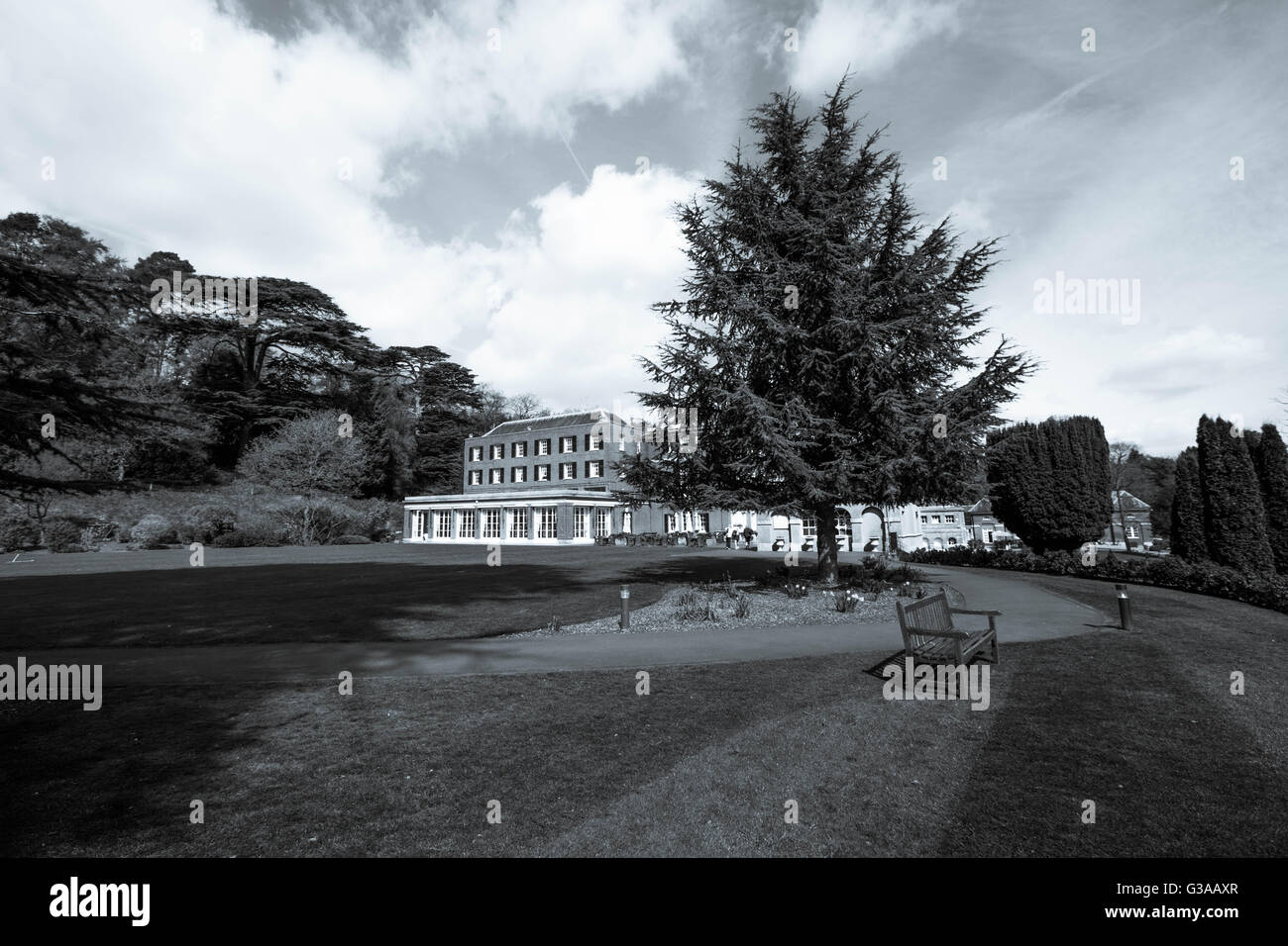 Selenium Toned Image of the Royal Automobile Club Epsom Surrey Overlooking the Croquet Lawn Stock Photo