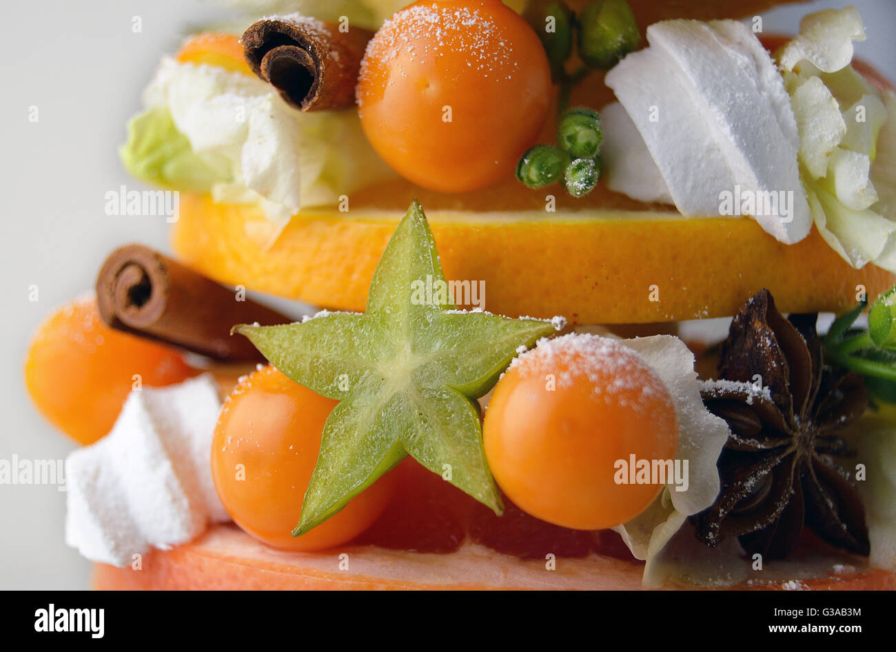 Close up of fruit dessert Stock Photo Alamy