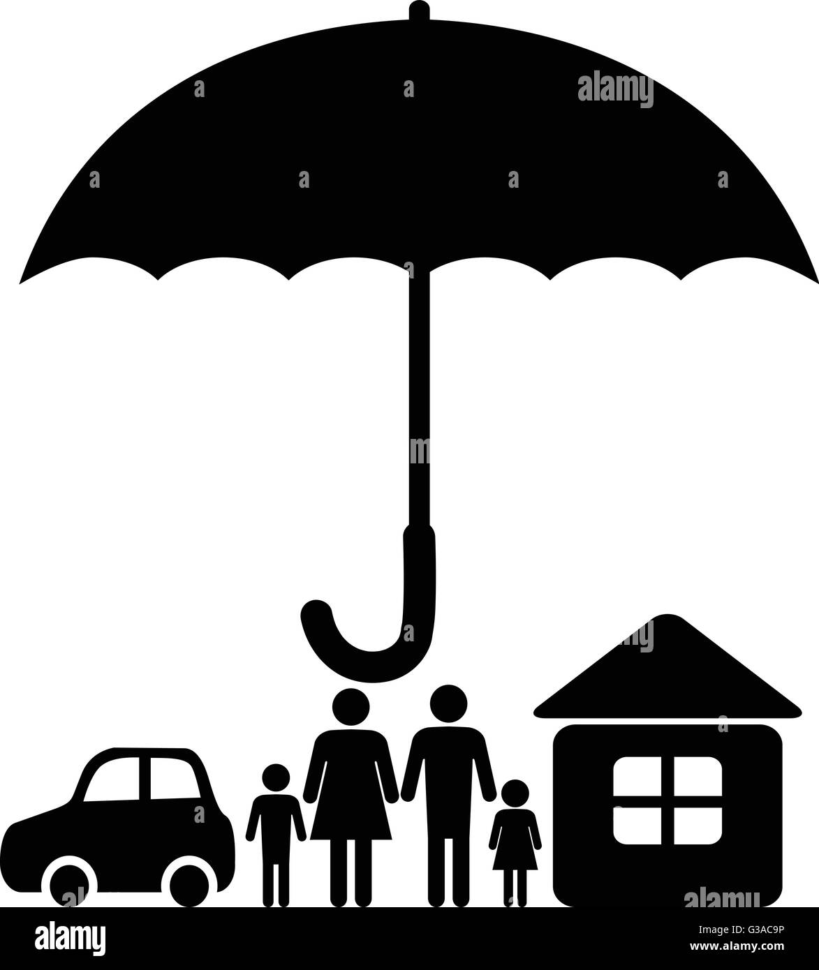 Insurance coverage and umbrella Stock Vector Images - Alamy 