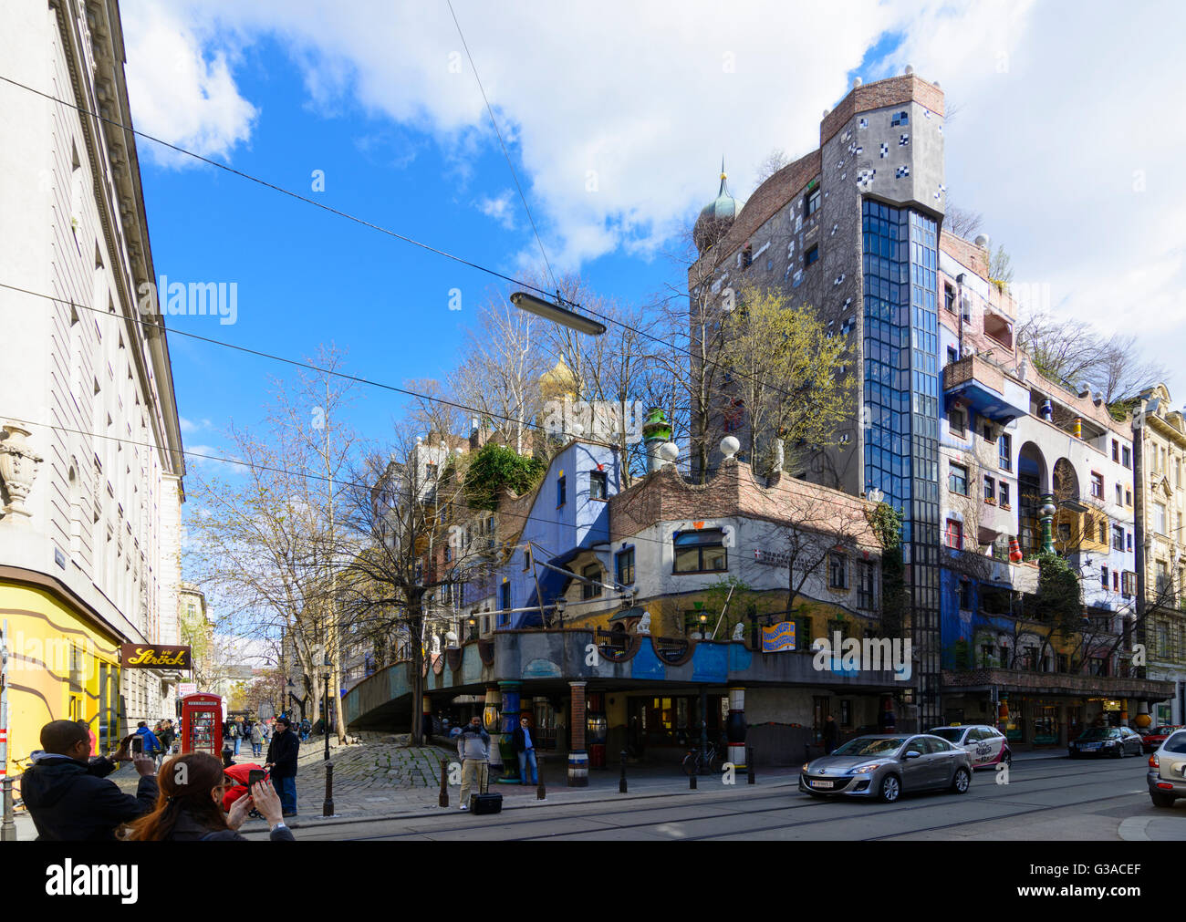 house Hundertwasserhaus by Friedensreich Hundertwasser, Austria, Wien, 03., Wien, Vienna Stock Photo