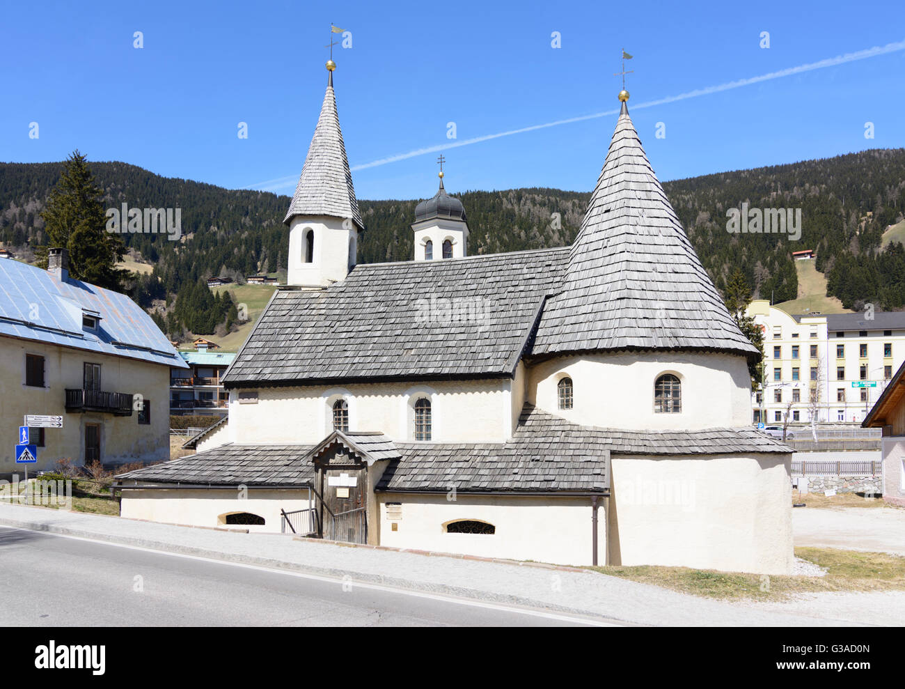 church San Selpolcro - Außerkirchl, Italy, Bozen (Südtirol), South Tyrol, Alto Adige, , Innichen (San Candido) Stock Photo