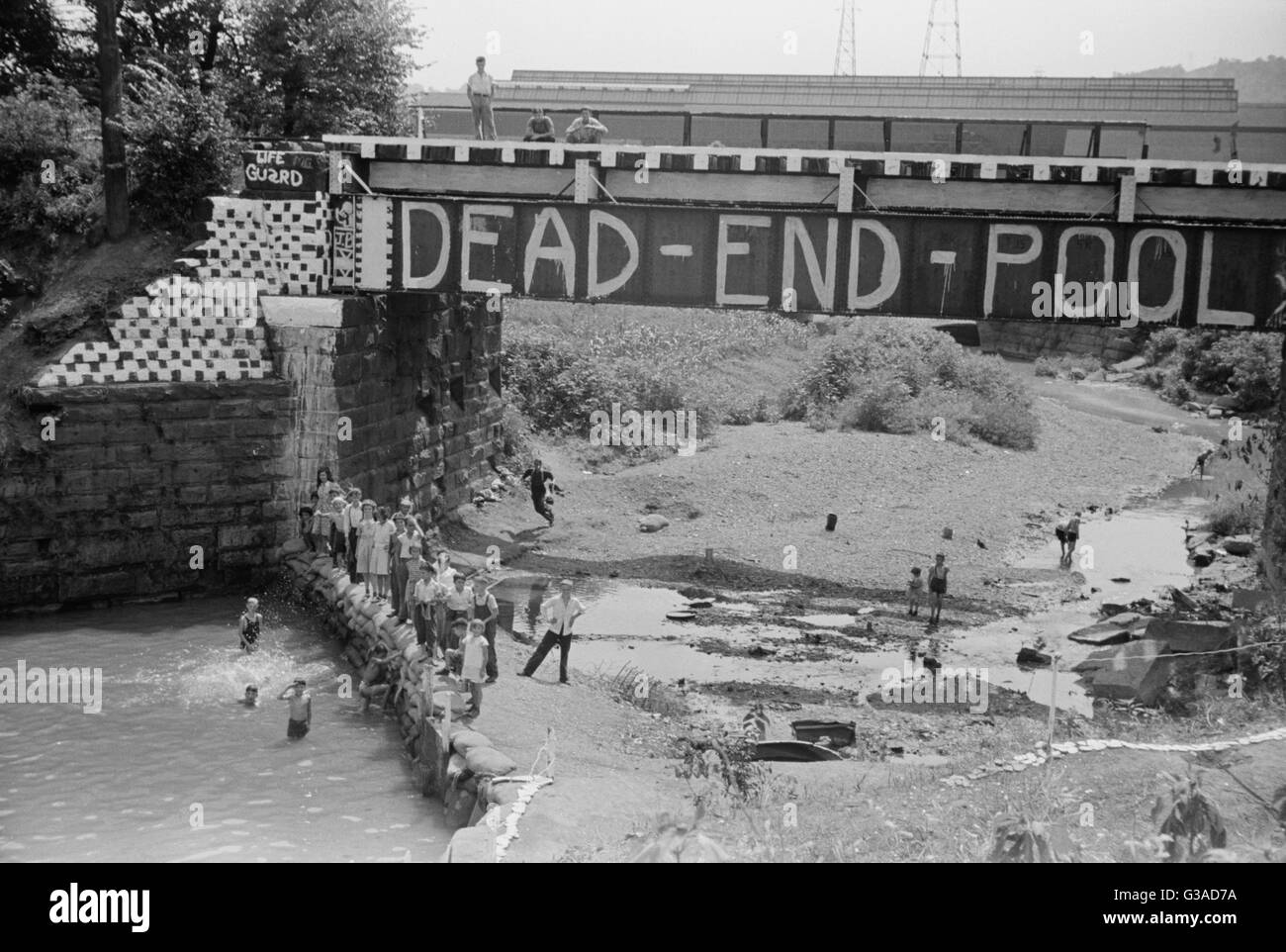 Swimming pool built by children of town, Ambridge, Pennsylva Stock
