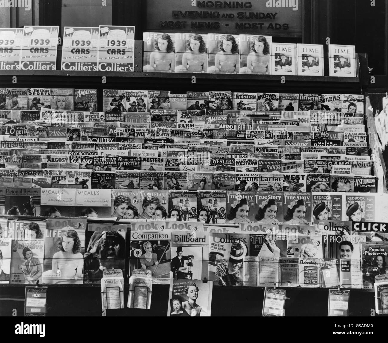 Newsstand. Omaha, Nebraska. Date 1938 Nov. Stock Photo