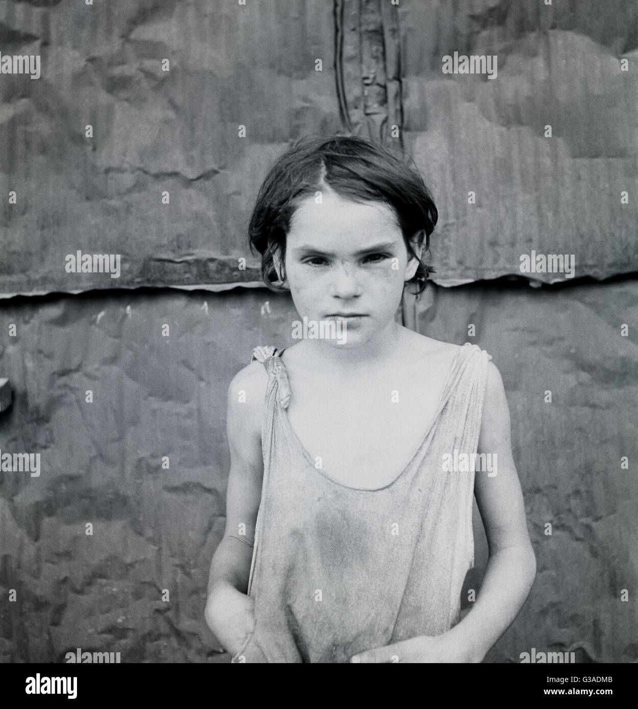 Child living in Oklahoma City shacktown Stock Photo Alamy