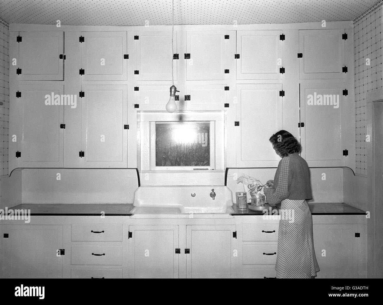 Kitchen of tenant purchase client. Hidalgo County, Texas. Date 1939 Feb. Stock Photo