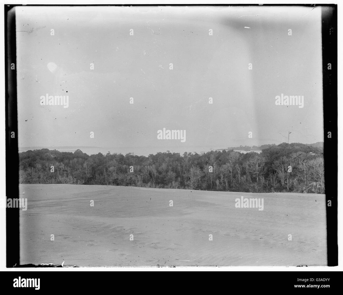 View of Kitty Hawk, North Carolina, which includes the bay Stock Photo