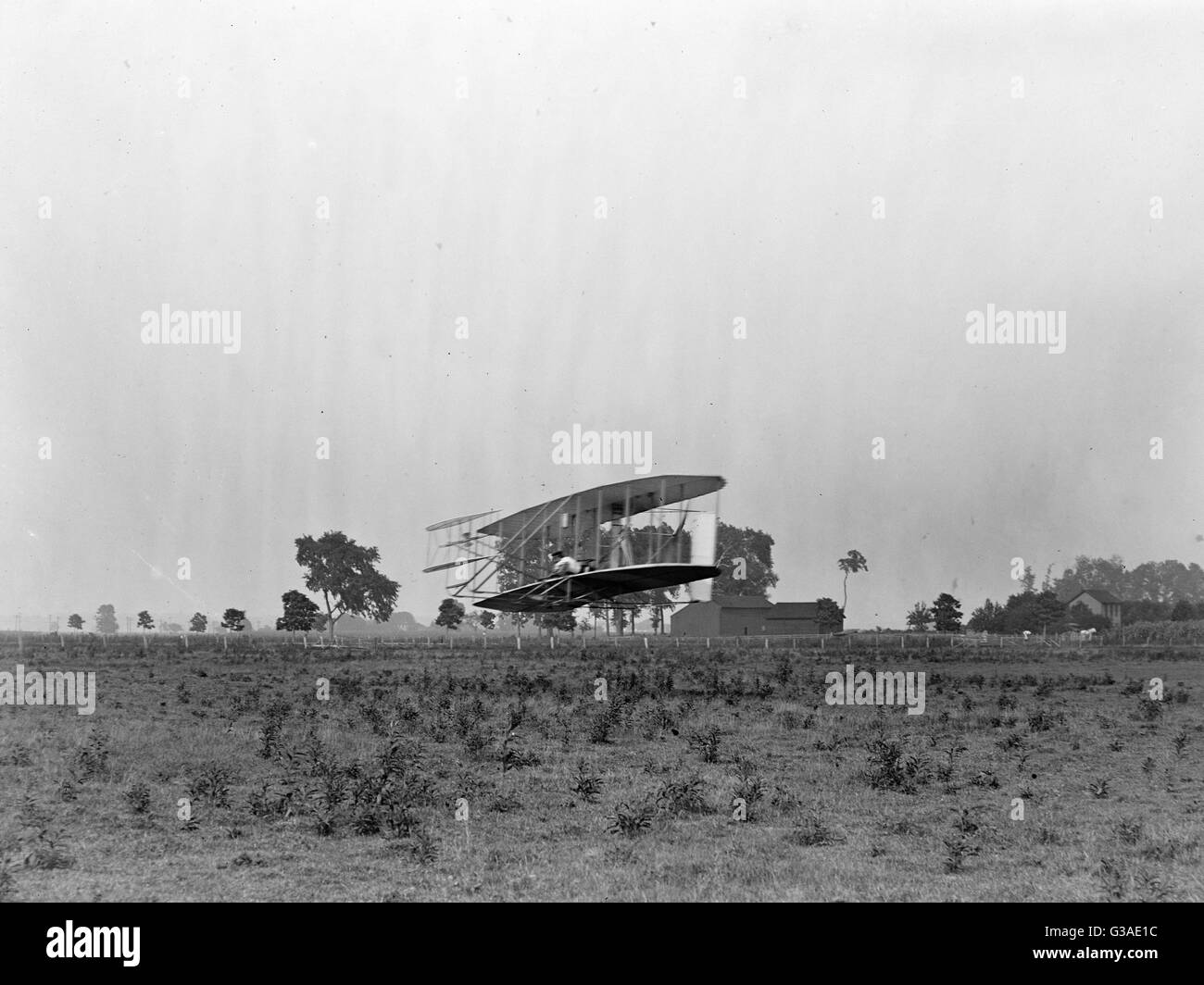 Flight 19 Orville Wright of Wright Brothers flying Stock Photo