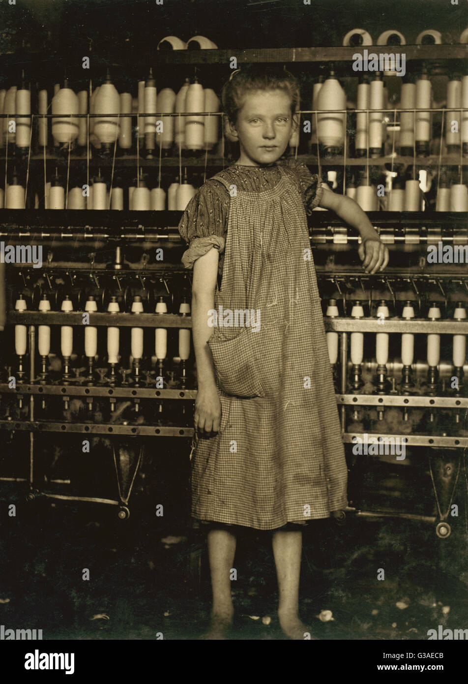 Addie Card, anaemic little spinner in North Pownal Cotton Mi Stock Photo