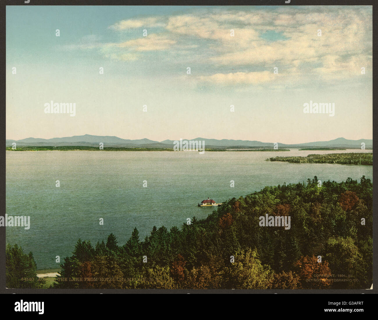Across the lake from Hotel Champlain, N.Y Stock Photo Alamy