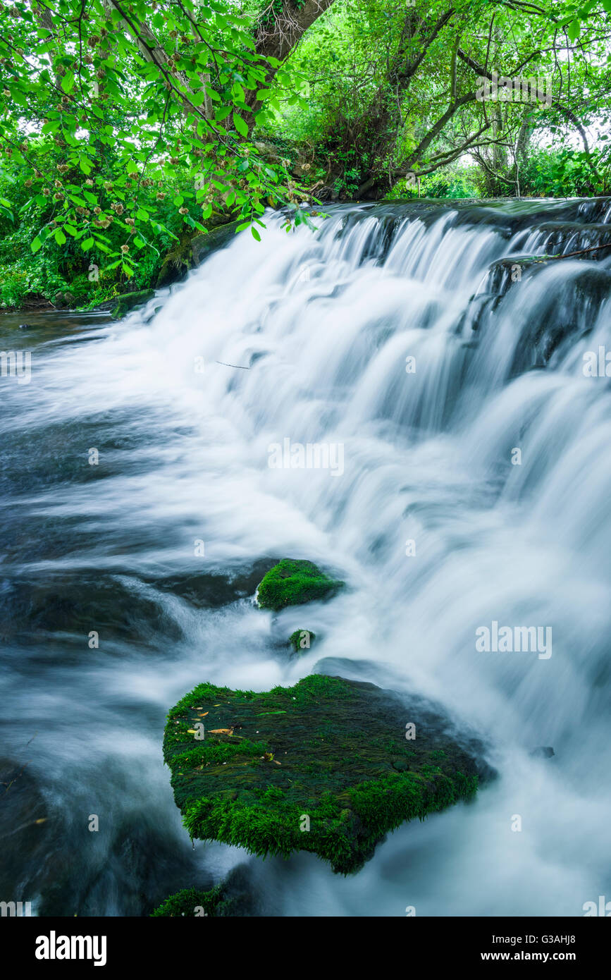Tumbling Weir on the River Yeo at Wrington, North Somerset, England
