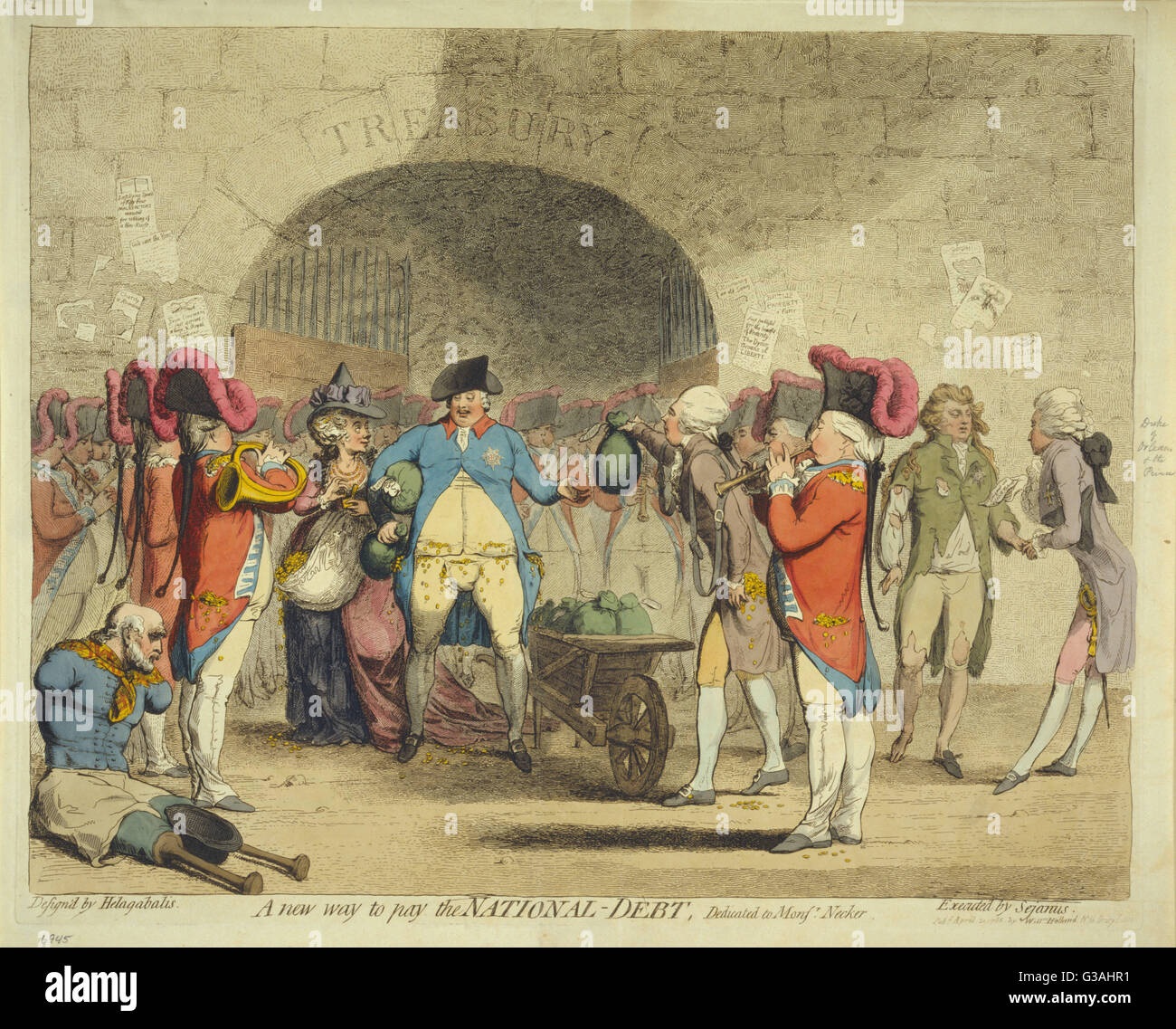 A new way to pay the NATIONAL DEBT by James Gillray Stock Photo