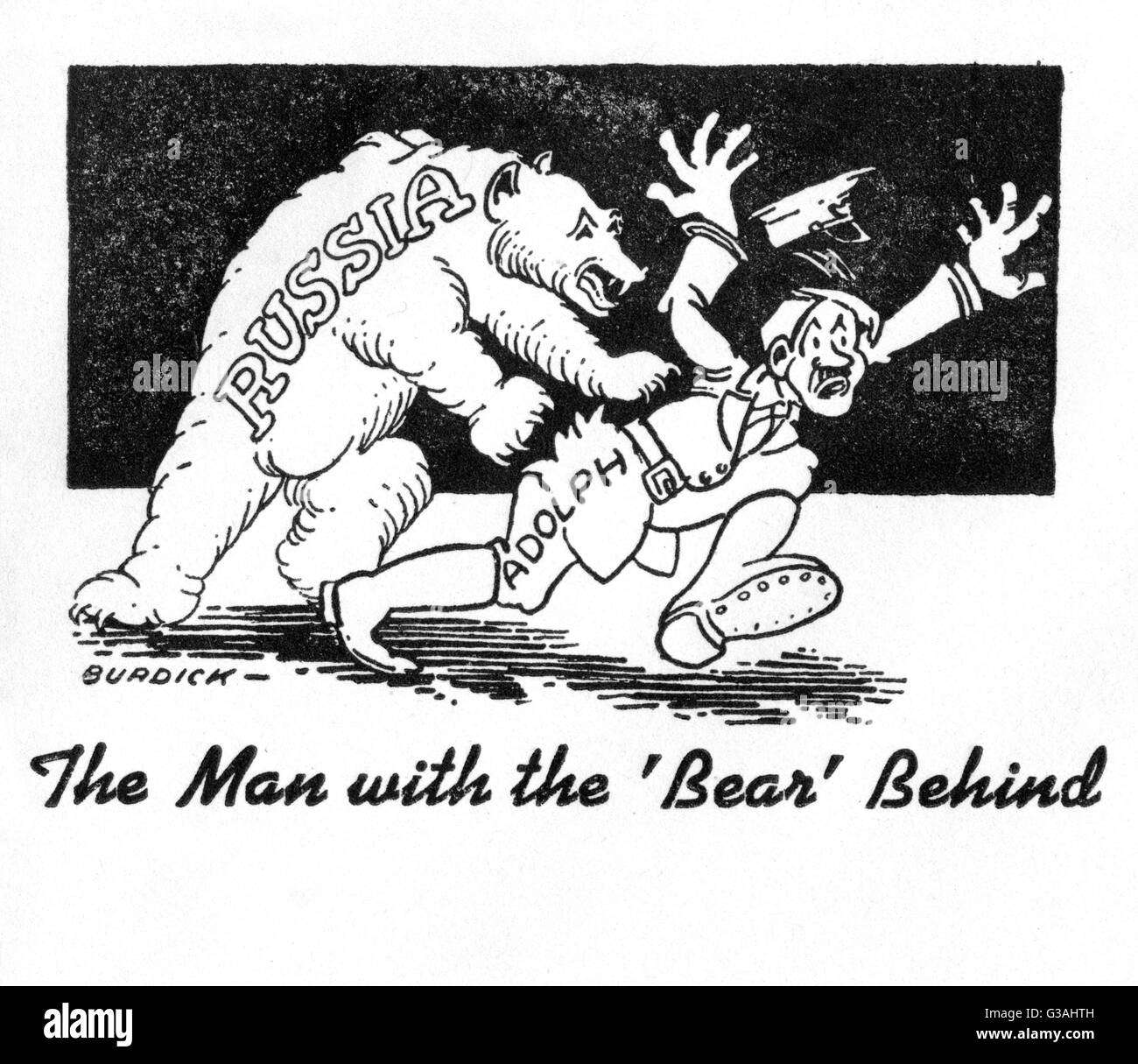 The Man With The Bear Behind The Russian Bear Ends Adolf Hitler Packing On This Propaganda