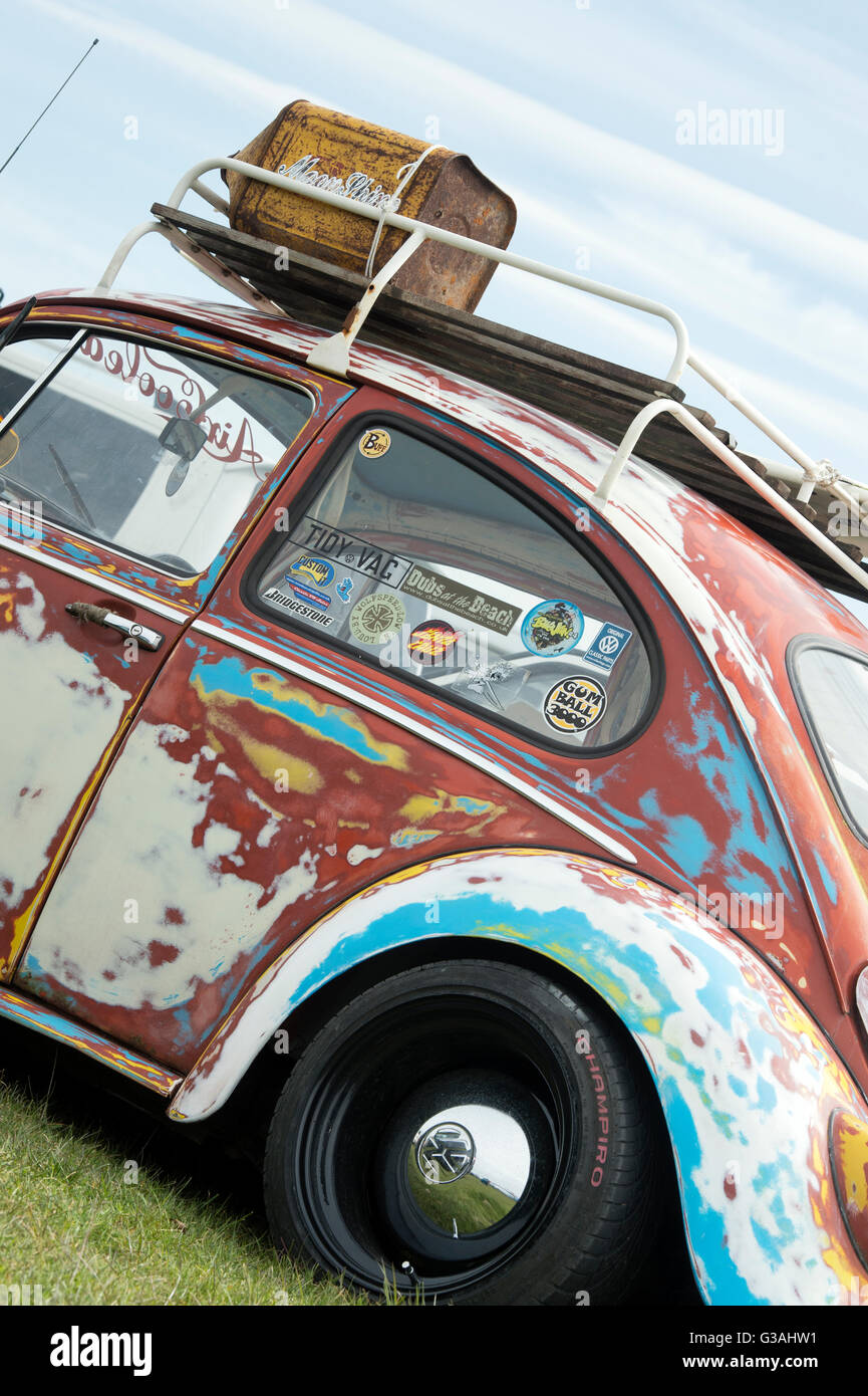 Rat VW Beetle at a vw show. UK Stock Photo