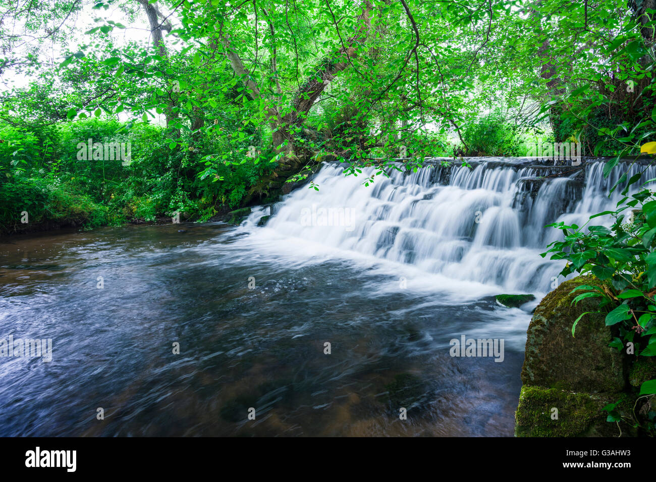 Tumbling Weir on the River Yeo at Wrington, North Somerset, England