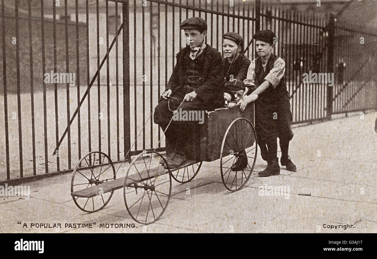 London Street Boys and their soapbox racer Stock Photo