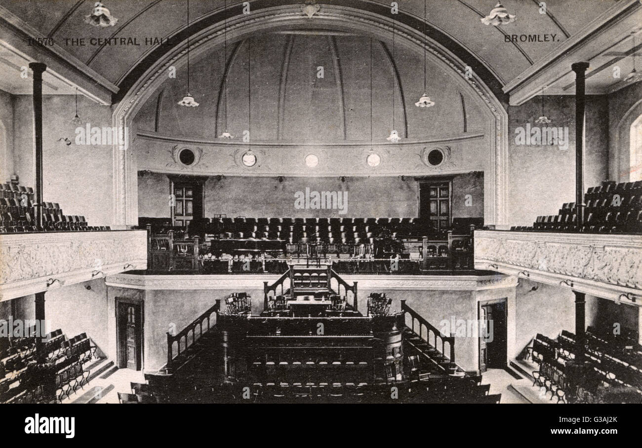 The Central Hall, Bromley, Greater London.     Date: 1907 Stock Photo