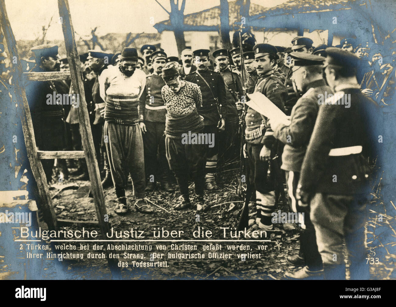 Captured Turks executed by Bulgarians Stock Photo