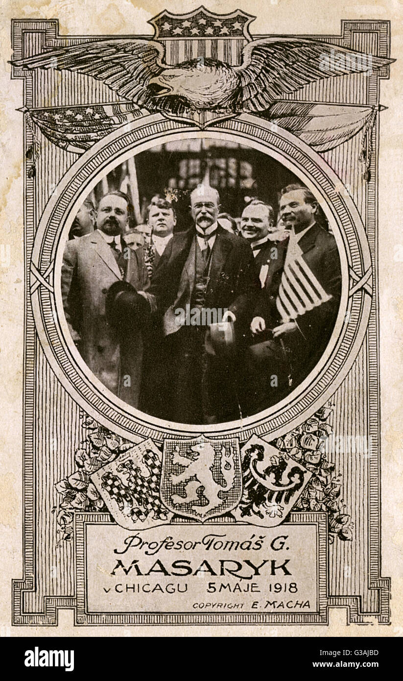 Tomas G. Masaryk - Czech President in Chicago, USA Stock Photo