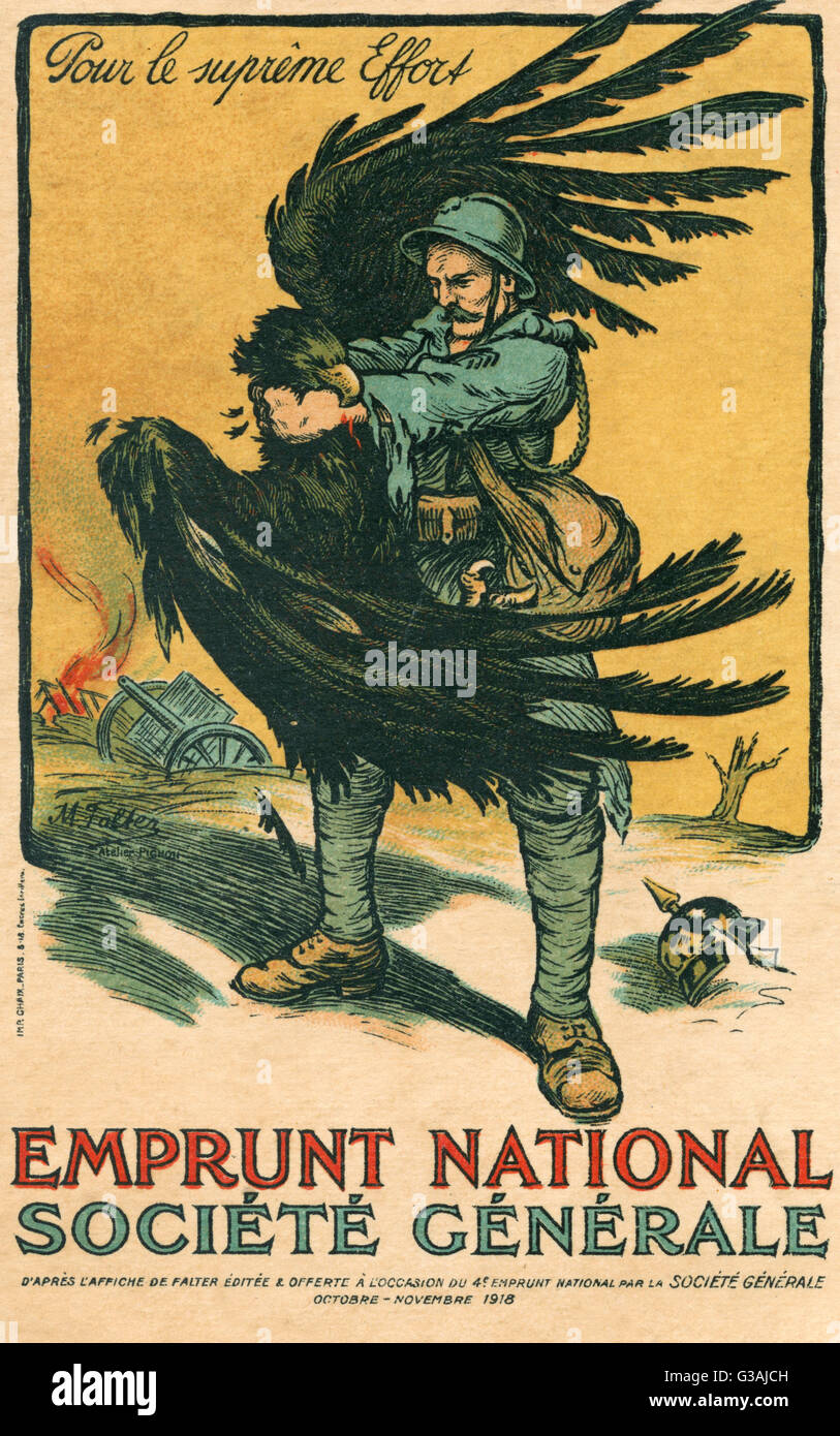 WWI - National Loan Scheme from French Bank Societe Generale Stock Photo