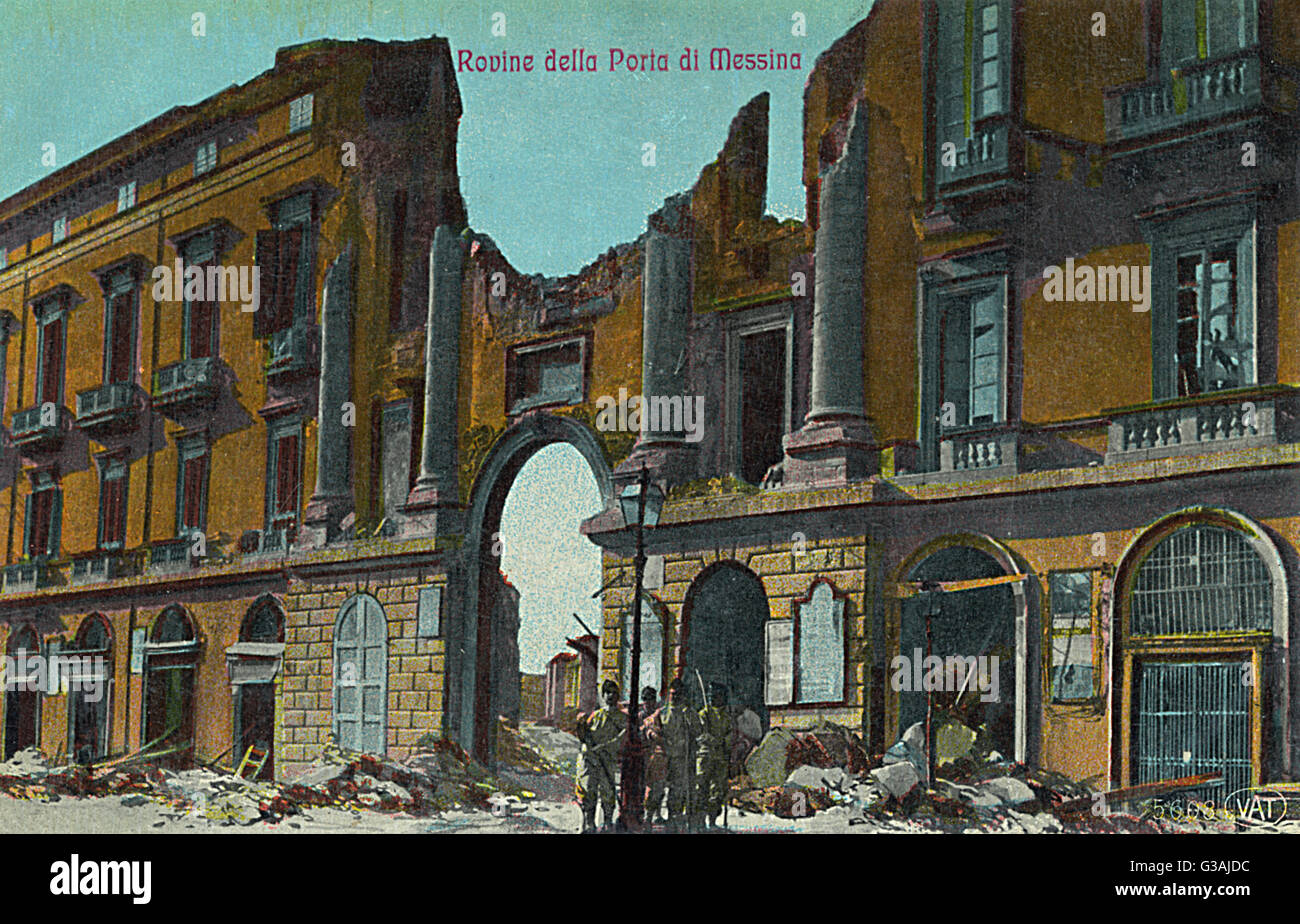 Messina earthquake destruction sicily hi-res stock photography and