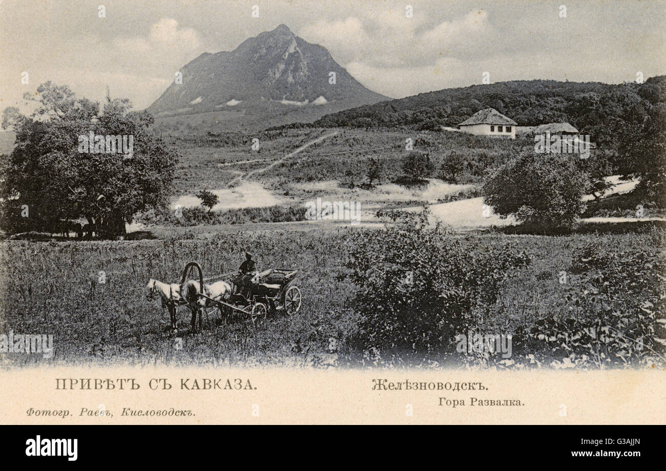 Russia - Zheleznovodsk - view toward Mount Beshtau Stock Photo