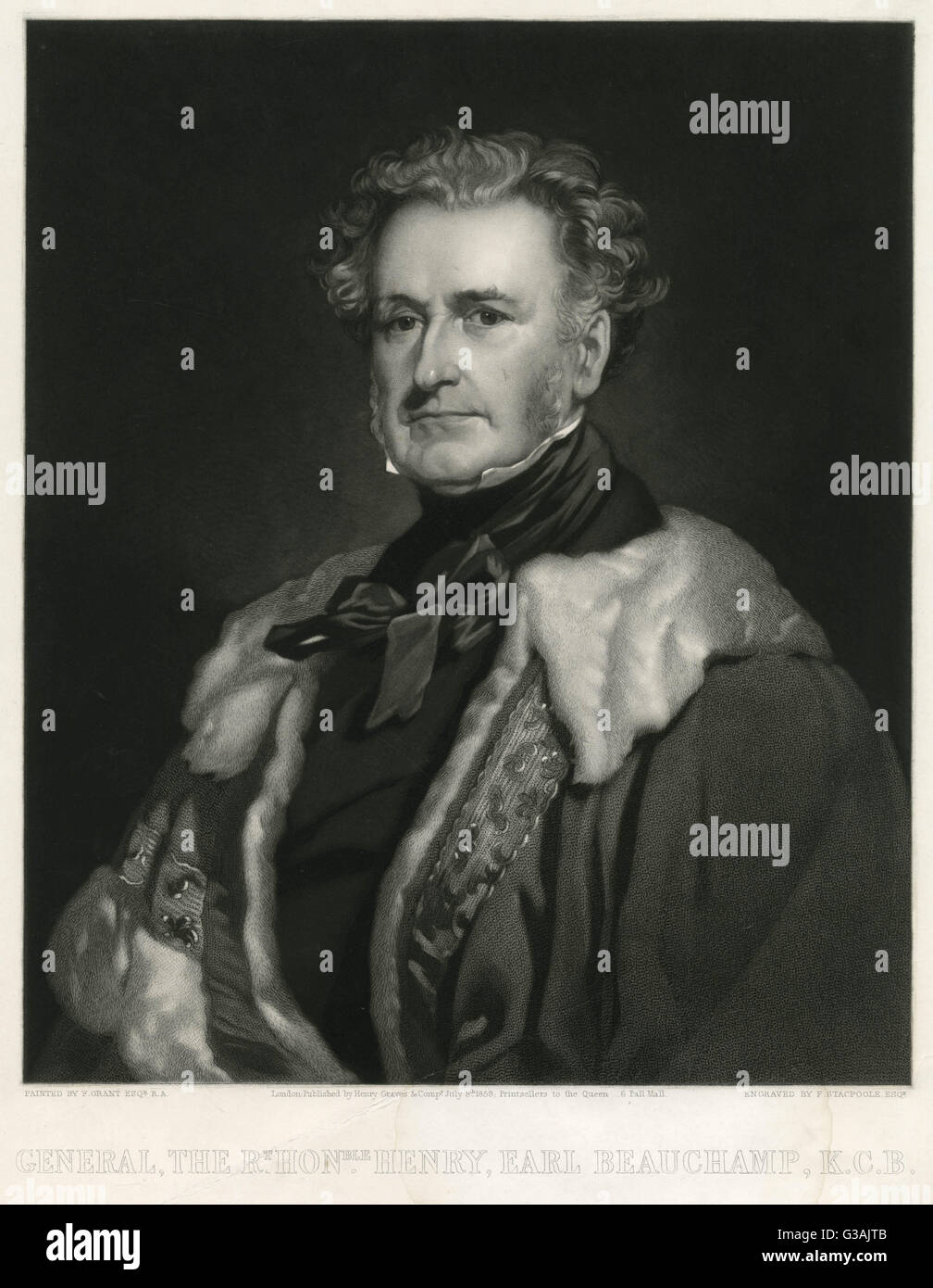 Henry Beauchamp Lygon, 4th Earl Beauchamp (1784 - 1863), Army officer and politician.     Date: 1859 Stock Photo