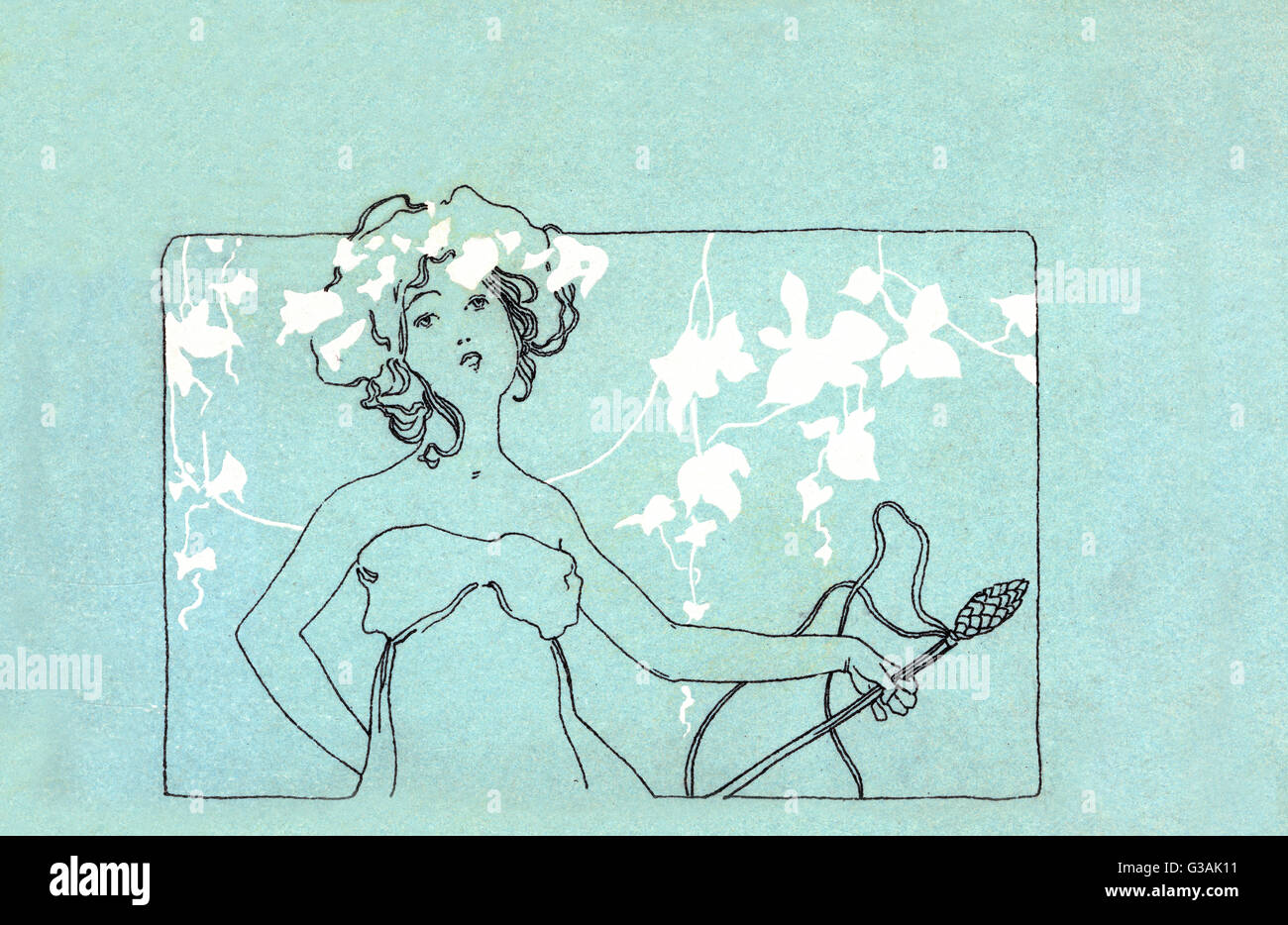 Art Nouveau - pretty Spring girl Stock Photo