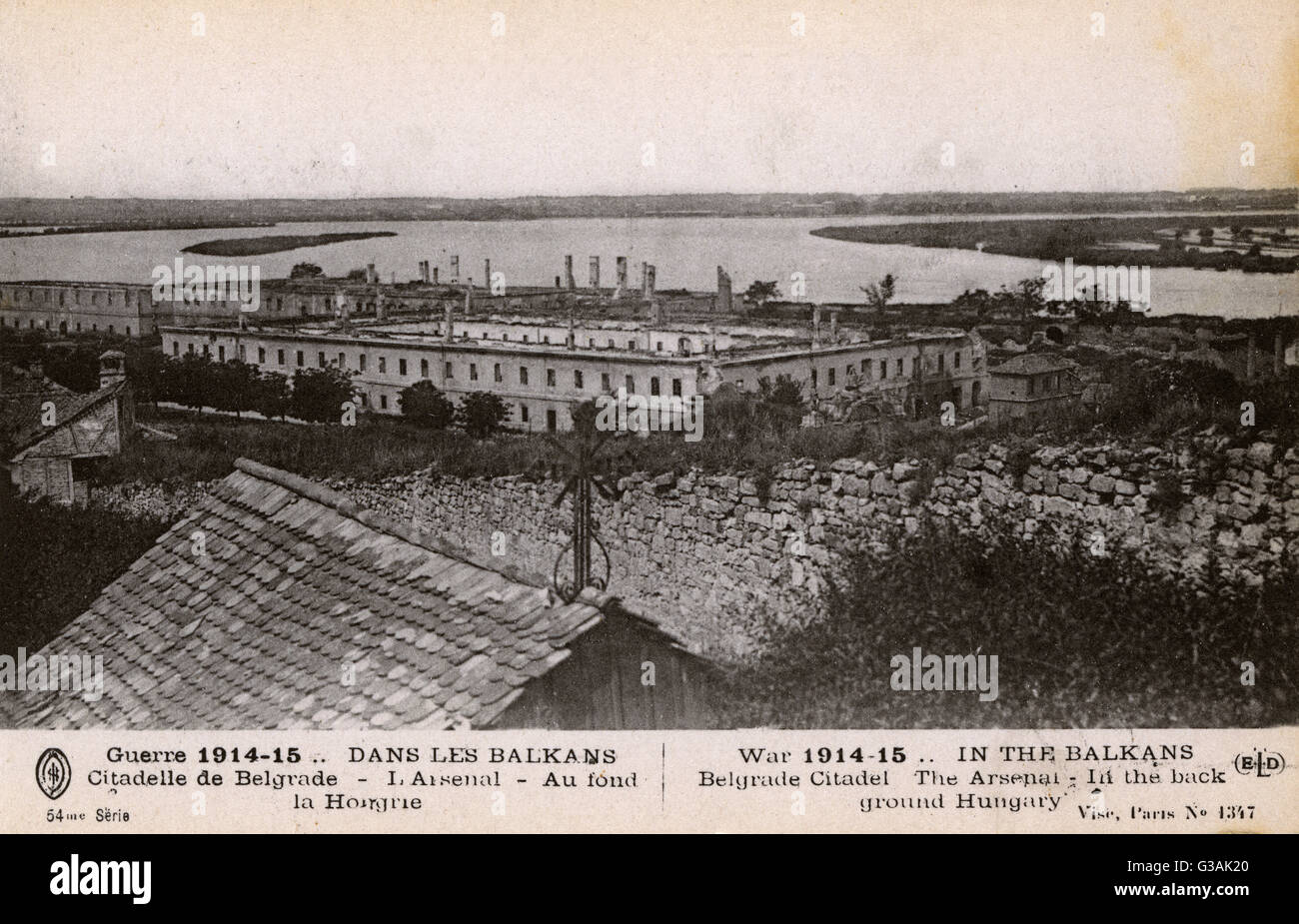 WWI - Balkan Front - Belgrade Citadel - Arsenal destroyed Stock Photo