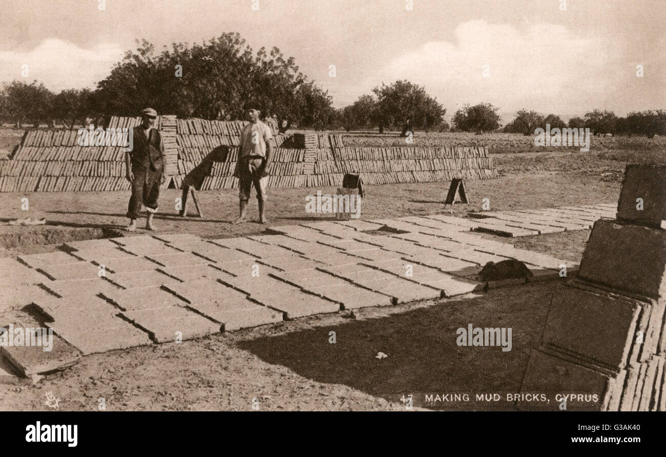 Making Mud Bricks, Cyprus Date circa 1910s Stock Photo Alamy