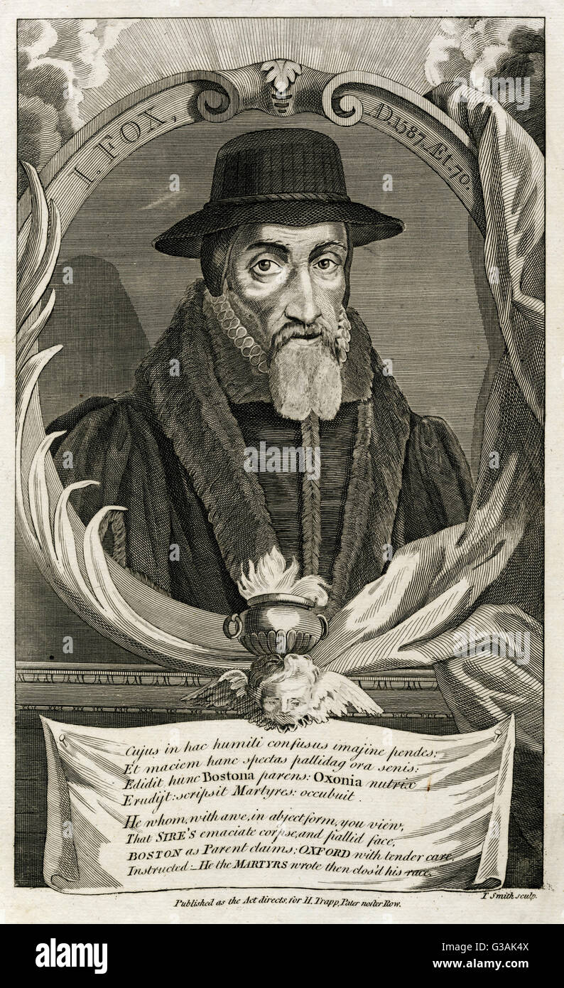 John Foxe (c.1516-1587), English historian and martyrologist, author of Actes and Monuments (popularly known as Foxe's Book of Martyrs). Stock Photo