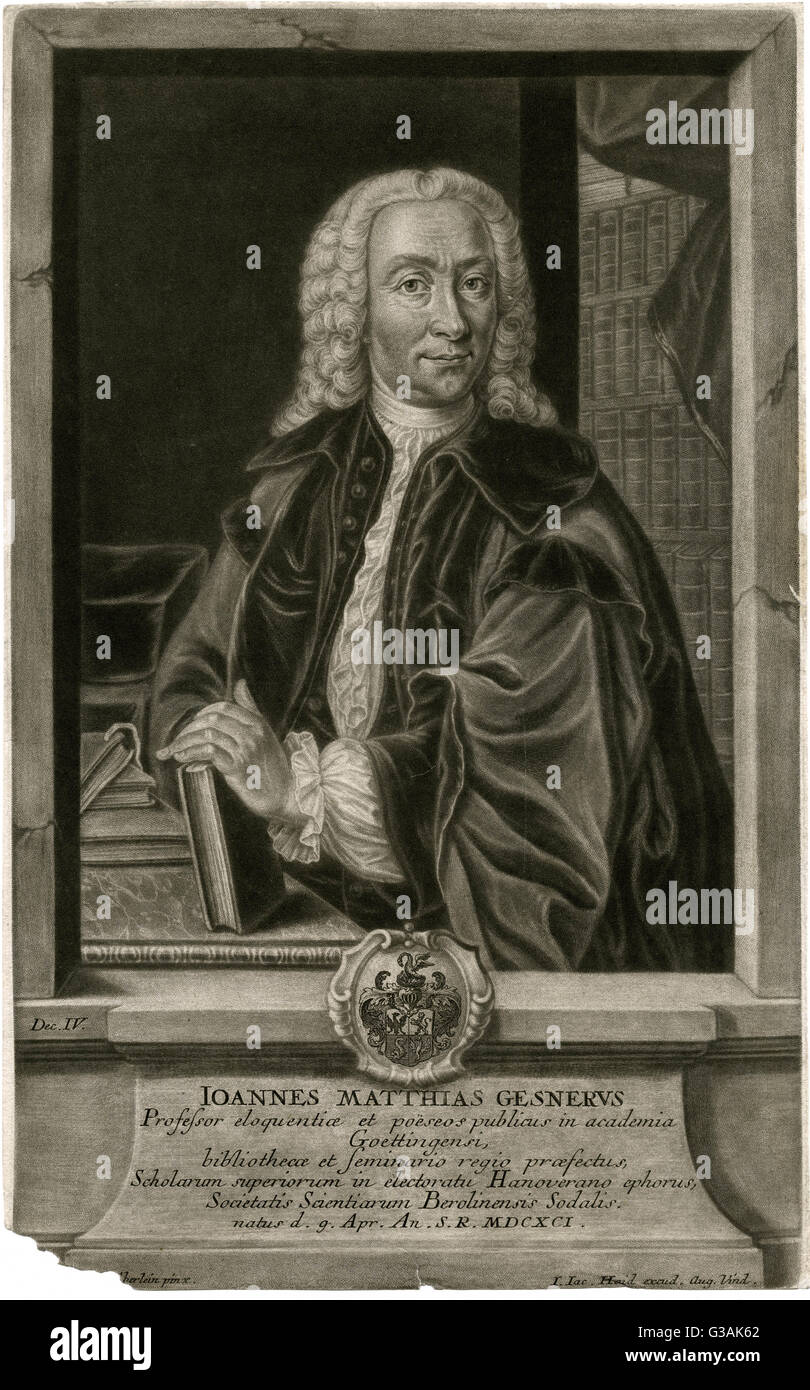 Johann Matthias Gesner, German scholar and teacher Stock Photo