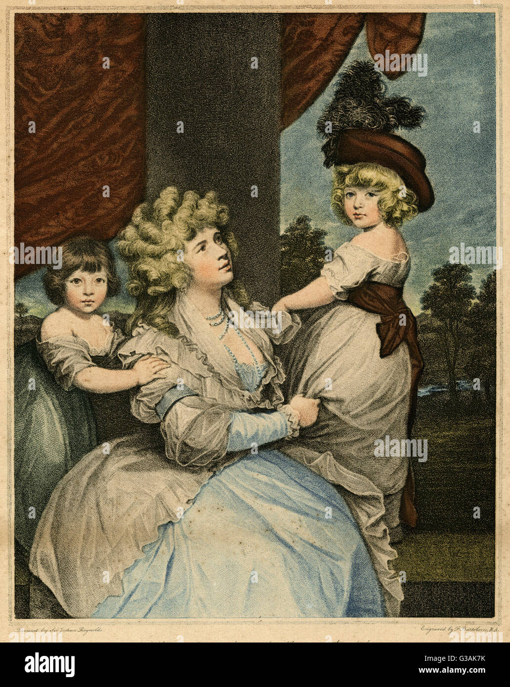 Jane, Countess of Harrington and sons Stock Photo Alamy