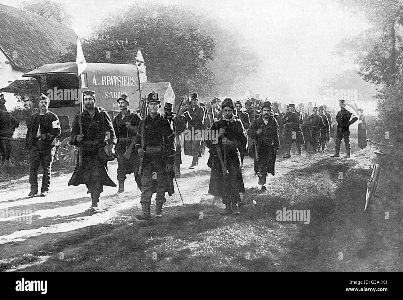 Belgian soldiers head to war Stock Photo