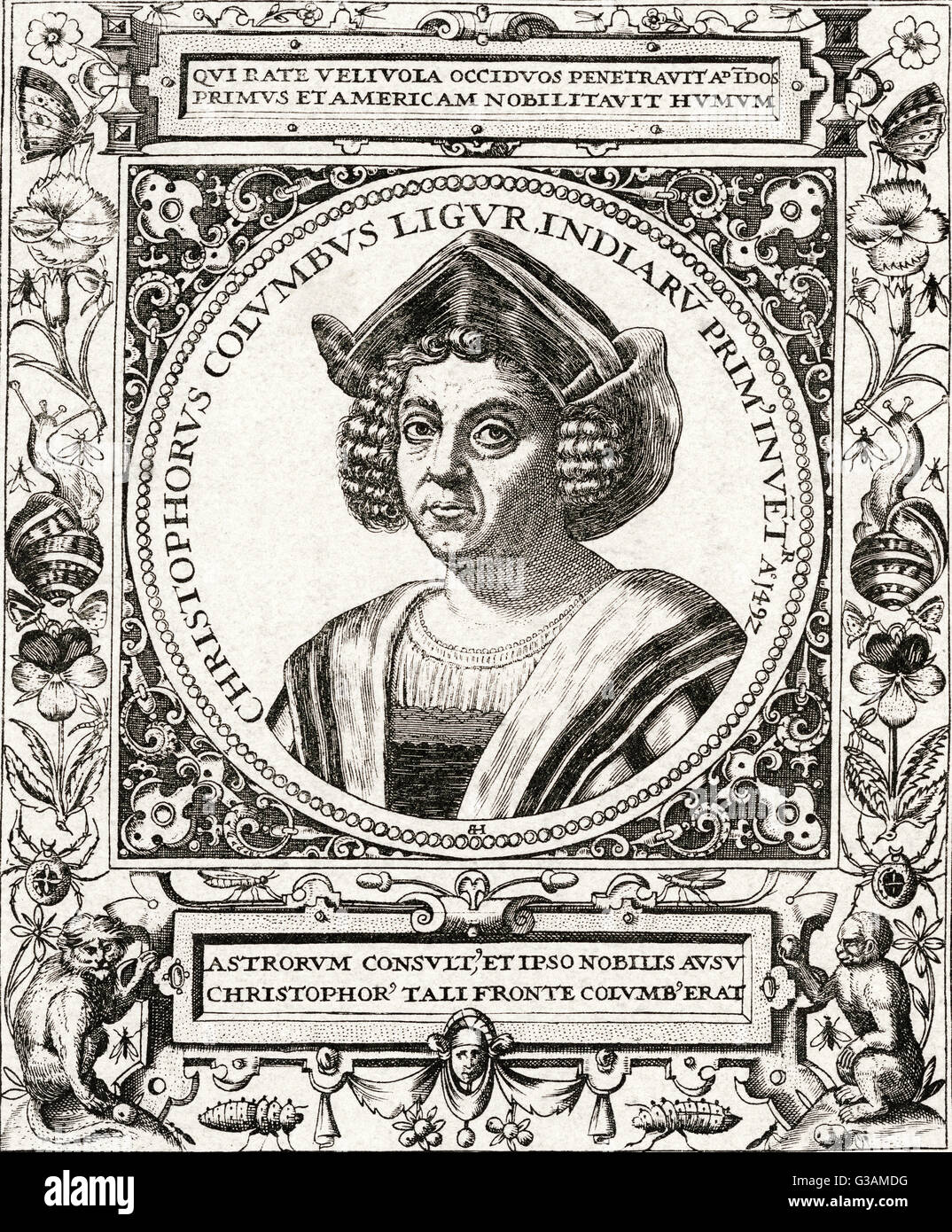 Christopher Columbus (1446-1506) - Italian explorer, navigator and colonizer.     Date: 1446-1506 Stock Photo