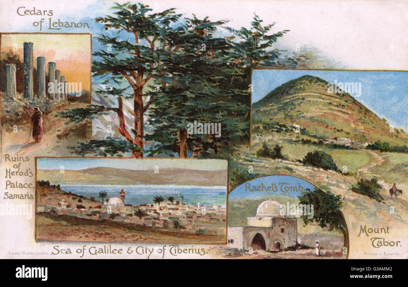 Scenes in Lebanon (then part of the wider Ottoman Empire) including the