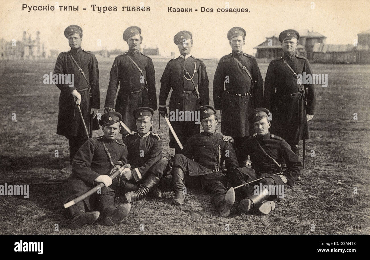 Russian Cossack soldiers Stock Photo