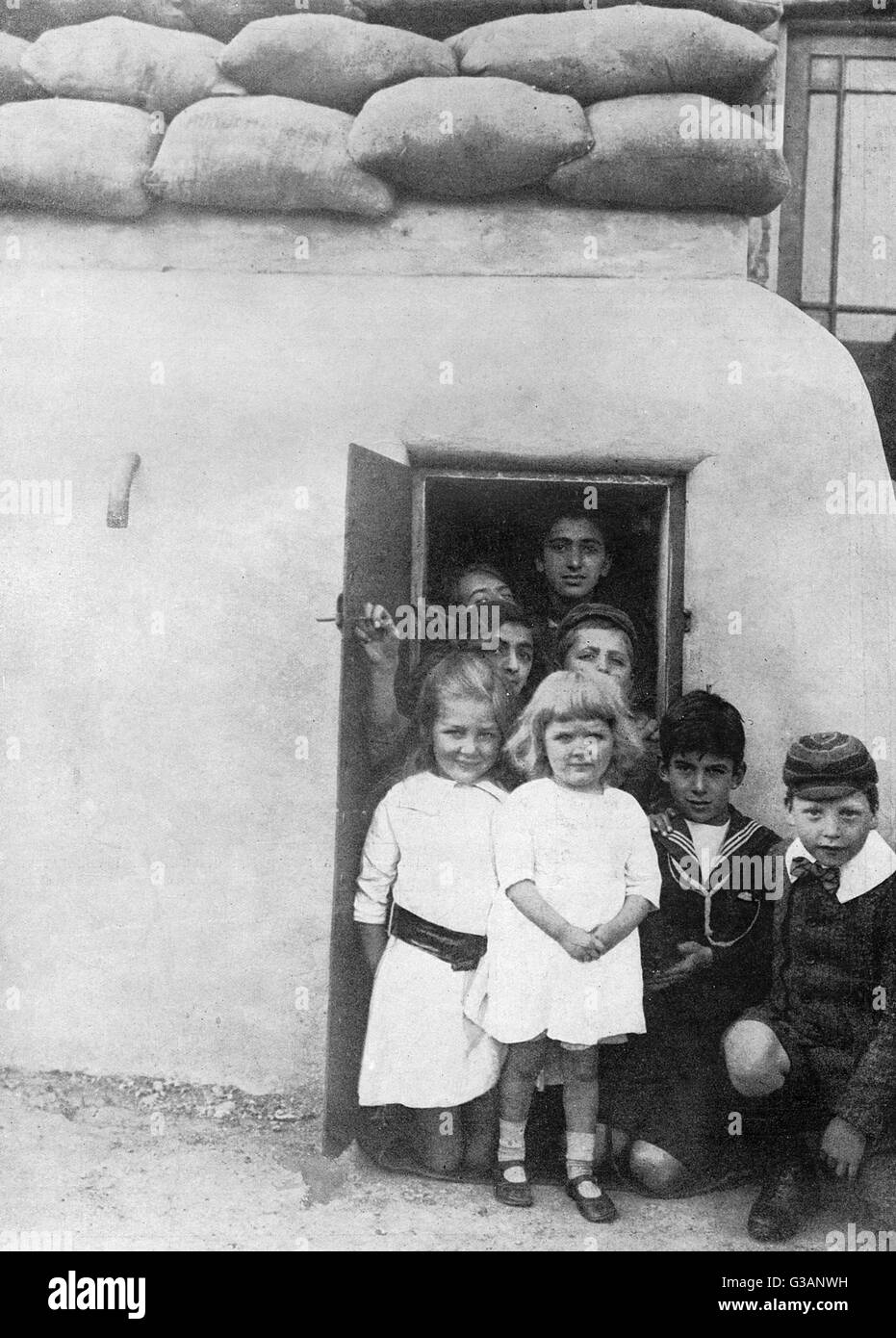 A bomb shelter built in London, WW1 Stock Photo