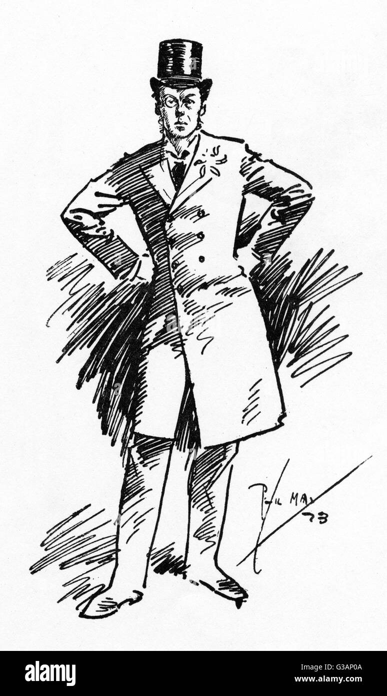 Caricature of Joseph Chamberlain by Phil May Stock Photo