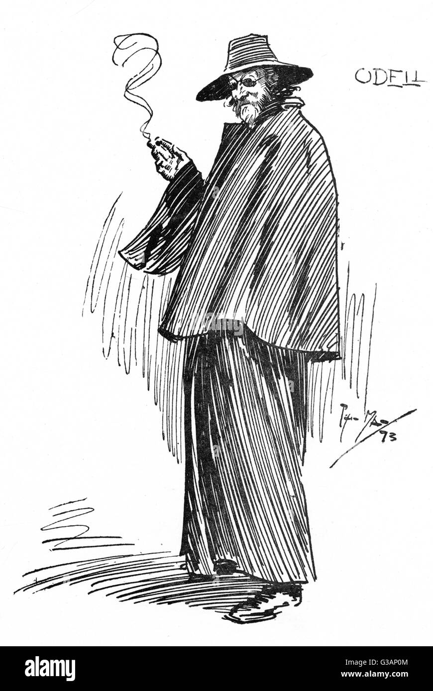 Caricature by Phil May of Barry Eric Odell Pain (18641928) - English journalist, poet and writer.     Date: 1893 Stock Photo