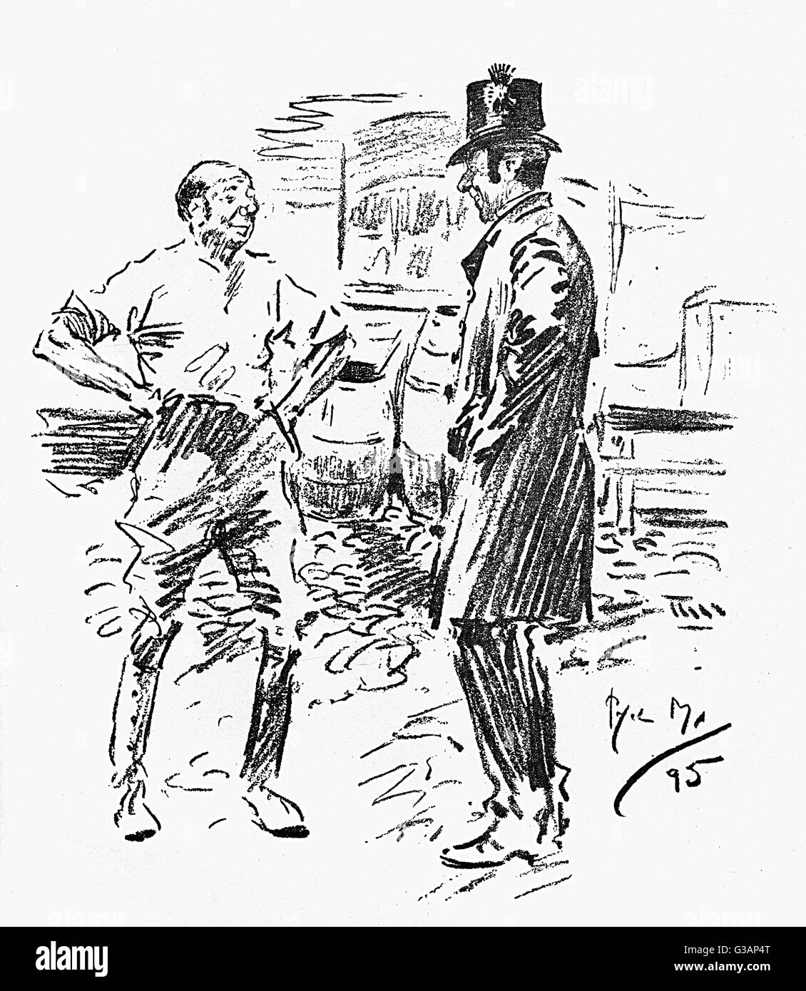 Coachman talking with the Landlord of the pub Stock Photo - Alamy 