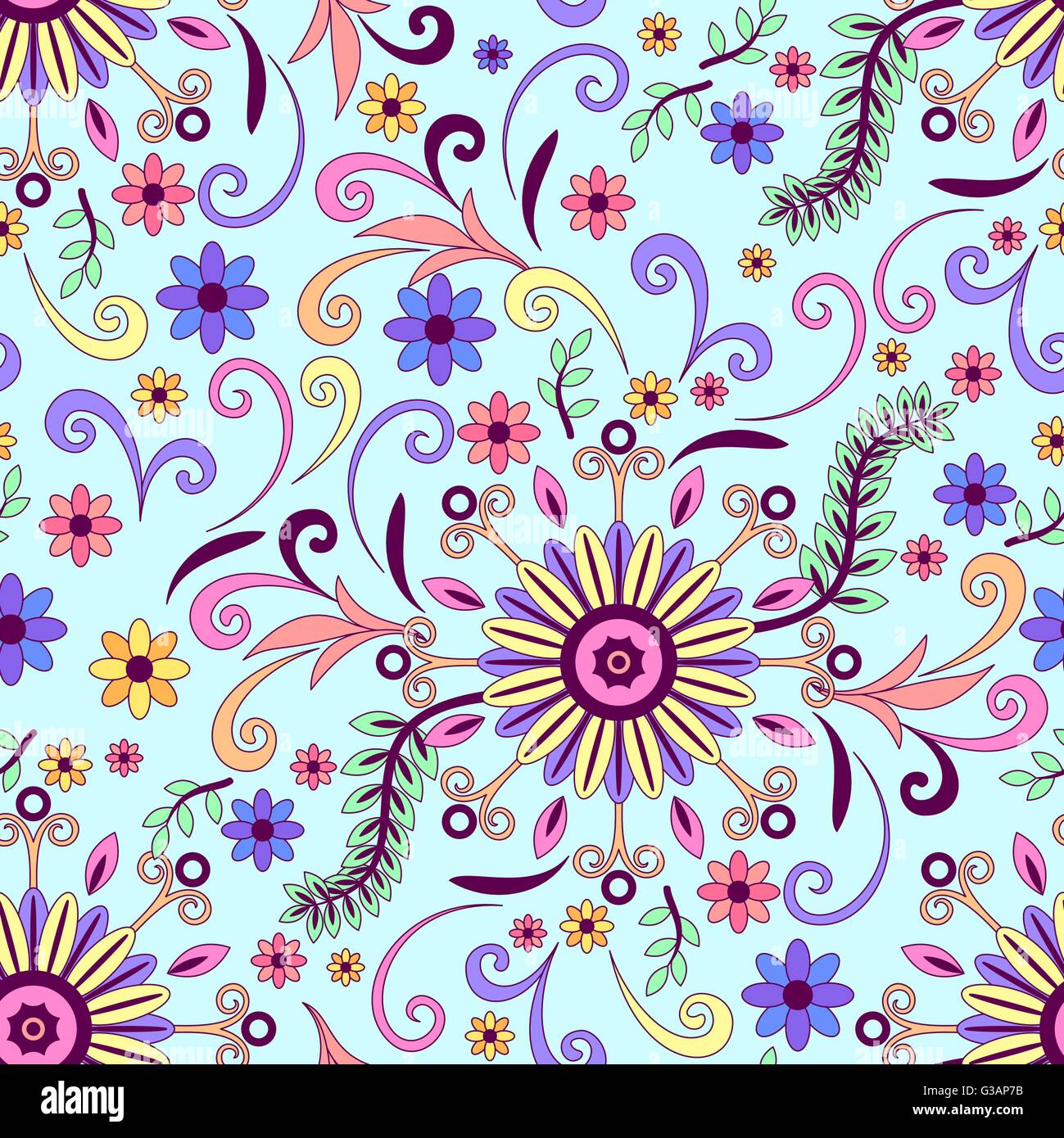 Abstract Floral Seamless Background Stock Vector Image & Art - Alamy
