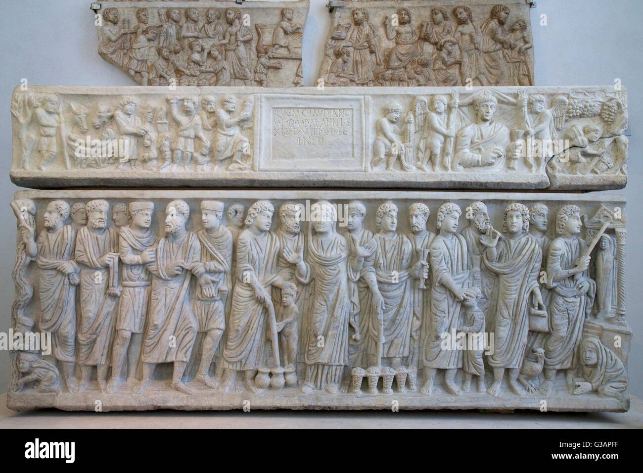 Marcus Claudianus sarcophagus, Palazzo Massimo alle Terme, National Museum of Rome, Italy Stock Photo